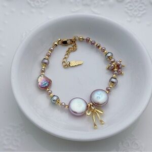B98 Handmade Freshwater Baroque Pearl Bracelet Necklace 2in1